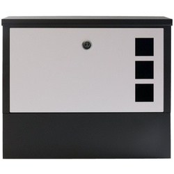 Arebos Briefkasten moderner Design Wandbriefkasten, Postkasten, inkl. Zeitungsfach grau|schwarz