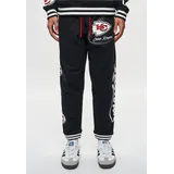 Recovered Sweathose "NFL Chiefs Kingdom", Herren, Gr. S, US-Größen, schwarz, 100% Baumwolle, bedruckt, lang, Hosen Sweathose, im lockeren Schnitt