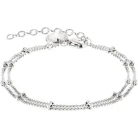 Liebeskind Berlin Doppelreihiges Armband mit Logoanhänger Edelstahl silber LJ-0585-B-20 Größe 20