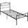 Homcom Bett 90 x 200 cm Stahl mit Lattenrost, Kopf- und Fußteil, 31 cm hoch Schwarz