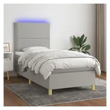 vidaXL Boxspringbett 100 x 200 cm Hellgrau