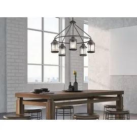 Elstead Lighting Ashland Bay 5-flg. Ø 66,3 cm grau Aluminium, Glas, Metall