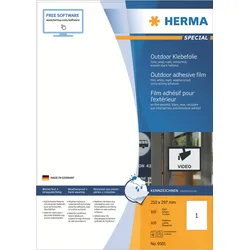 HERMA Special Outdoor Klebefolie - Matt - selbstklebend - weiß - A4 (210 x 297 m