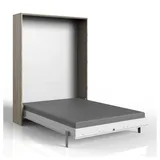 Lomadox Schrankbett Jugendbett 140x200 Wandklappbett Raumsparbett Gästebett weiß Eiche