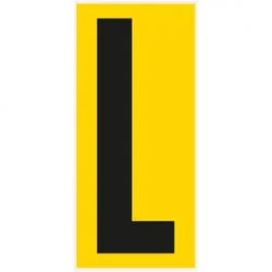 Buchstabe L, für den Boden, gelb/schwarz, Kunststoff, 180x400mm, 3/VE