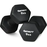 Athlyt Neopren Dip Hantelset 2 x 9 kg Schwarz