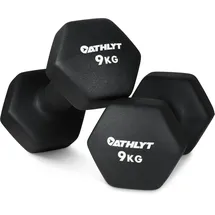 Athlyt Neopren Dip Hantelset 2 x 9 kg Schwarz