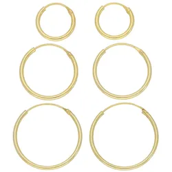 Creolen-Set FIRETTI "Multipack Schmuck Geschenk Silber 925 Ohrschmuck Creolenset", gold (gelbgoldfarben), Ohrringe, Damen, Silber 925 (Sterlingsilber)