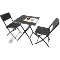 Lemodo Klappbares Balkonmöbel Set 3-teilig, 2x Balkonstühle + 1x Balkontisch, Holzoptik