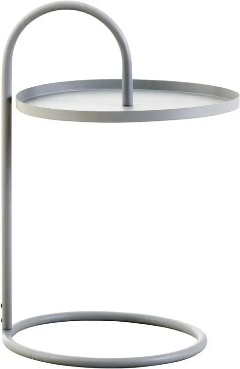 Premier Housewares Vielseitiger Beistelltisch in Grau mit überstehender Tischplatte, platzsparender und funktionaler Couchtisch, schlanker Beistelltisch für die Couch