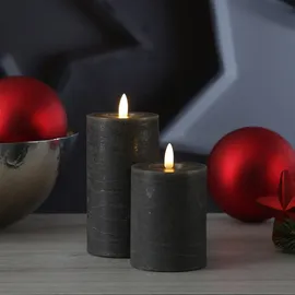 MARELIDA LED Kerze LINA 15 cm grau