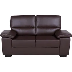 2-Sitzer Sofa Kunstleder dunkelbraun VOGAR