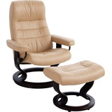 Stressless Relaxsessel "Opal" Sessel Gr. Leder BATICK, Classic Base Wenge, B/H/T: 85 cm x 105 cm x 75 cm, braun (latte) Lesesessel und Relaxsessel mit Hocker, Classic Base, Größe L, Schlaffunktion