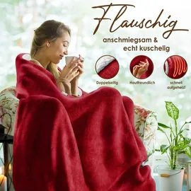 Kesser KESSER® Heizdecke mit Abschaltautomatik Doppelseitig Elektrische Wärmedecke Kuscheldecke Bett, Sofa 9 Temperaturstufen waschbar bis 40°C mit Timer Digitalanzeige