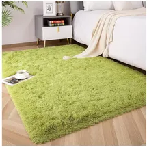 luxuskollektion Teppich Hochflor Shaggy Wohnzimmer Schlafzimmer Grün 200 x 300 cm