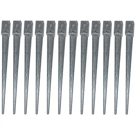 Estexo - Einschlaghülse Bodenanker 71x71x900mm 12x Erdanker Einschlagbodenhülse Vierkant