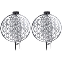 GLOBO Solarlampe orientalische Dekoleuchte Gartenlampe Lebensblume Solar Solarleuchte für