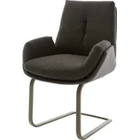 DeLife Freischwinger Clea-Flex Materialmix Schwarz Freischwinger flach Effektfinish Titan,