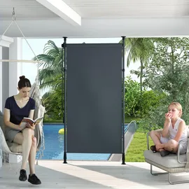 Outsunny Senkrechtmarkise 150 x 310 cm Grau