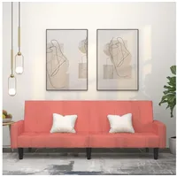 LuxusKollektion Schlafsofa Schlafsofa klappbar Samt 220 x 84,5 x 69 cm-Mit Armlehnen Rosa rosa