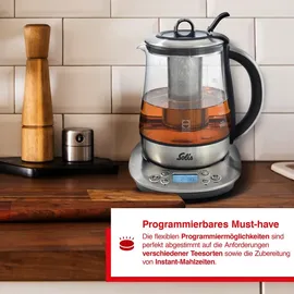 Solis Tee- & Wasserkocher, 1,2 L Volumen, Programmierbare Tee Tasten, 360° Basis