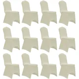 vidaXL Stretch-Stuhlhussen 12 Stk. Creme
