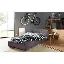 INOSIGN »Pia« Loungesessel aus Cord, in 2 Größen, Pouf-Funktion. grau