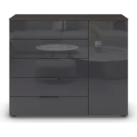 Rauch Kommode Flipp 120 x 100 x 42 cm Grau / Glas Basalt