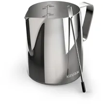 xavax Barista-Milchkännchen mit Latte Art Pen, Edelstahl, 600 ml, Silber