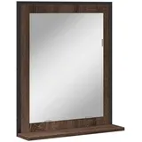 vidaXL Badspiegel mit Ablage Braun Eichen-Optik 50x12x60 cm