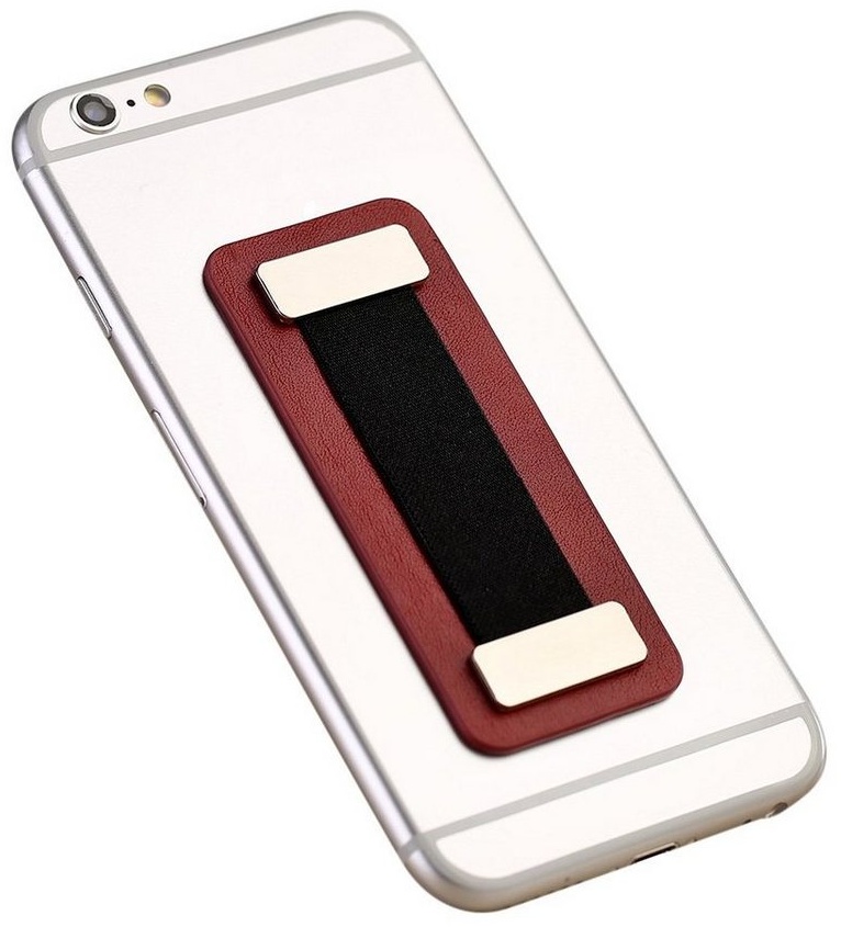 Cerbery Smartphone Fingerhalter aus Leder - Fingerhalterung Halter Halterung Smartphone-Halterung, (Echtleder) braun