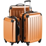 HAUPTSTADTKOFFER Alex - 3er Kofferset, Trolley-Set, Rollkoffer, Reisekoffer, (S, M & L), Orange