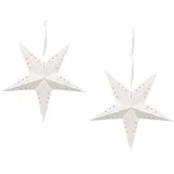 Beliani Wanddekoration 2er Set LED MOTTI Stern 45 cm Weiß