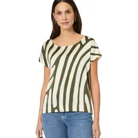 Zero Satinshirt mit Print Patch KhakiCream,34 | 34
