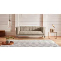 2-Sitzer "Chamby", beige, B:180cm H:71cm T:85cm, Luxus-Microfaser Lederoptik (100% Polyester), Scheuertouren: 40.000, Pilling: 4, Samtoptik (100% Polyester), GUIDO MARIA KRETSCHMER HOME & LIVING, Sofas, mit Holzrahmen unten und Steppung im Lehnenbereich