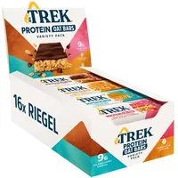 JB's TREK Protein Haferriegel | Mixbox | Pflanzliches Protein | Glutenfrei | 16 x 50g Riegel | 800g