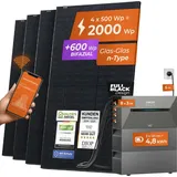 solarway All In One Balkonkraftwerk 2000 W / 500 W inkl. 4,8 kWh Anker Solix 2 Pro Speicher