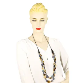 COLLEZIONE ALESSANDRO Lange Kette Hilda Blau / Holz
