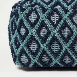 Homescapes Pouf Tula mit 3d-rautenmuster 55x30 cm, Wohnzimmer, Hocker, Poufs