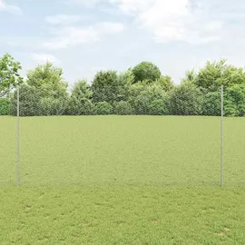 vidaXL Zaun mit Pfosten 1,5 x 10 m Silber/Stahl