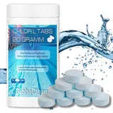 GlobaClean 1 kg Chlor Multitabs 5 in 1 20g, Chlortabletten für Pool, Hochwirksame Poolchemie Poolpflege