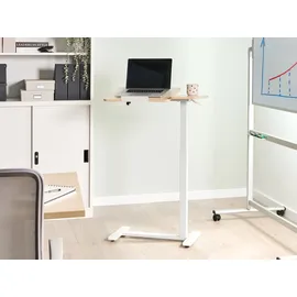 Beliani Laptoptisch manuell höhenverstellbar Schola, Hellbraun / Weiß 70 cm 40 cm