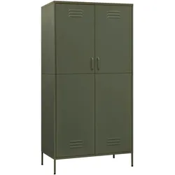 vidaXL Kleiderschrank Olivgrün 90x50x180 cm Stahl