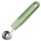 Fackelmann Ecolution Kugelausstecher – Frucht- & Butterformer aus Holzfasern, Bio-Kunststoff und Edelstahl – 18 x 3 cm großer Pariser Löffel in Mintgrün