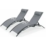 sweeek Sonnenliege 200 x 64 x 82 cm Grau