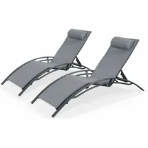 sweeek Sonnenliege 200 x 64 x 82 cm Grau