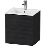 Duravit Waschtischunterschrank 2 Auszüge 52 x 42,1 x 55 cm Eiche Schwarz Matt