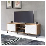 trendteam smart living - Lowboard Fernsehschrank Fernsehtisch - Wohnzimmer - Touch Eiche Artisan Weiß - 210232107