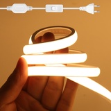 Wisada COB LED Streifen 20M,Warmweiß 3000K CRI≥90 Helligkeit Hohe Neon LED Band, Lumineszenz Linear Hohe Dichte 288LEDs/M LED Lichter mit 220V EU Schaltstecker für Wohnzimmer Schlafzimmer, Weihnachten