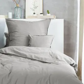 H. G. Hahn Kissenbezug Renforce Unifarben Beige 40 x 80 cm